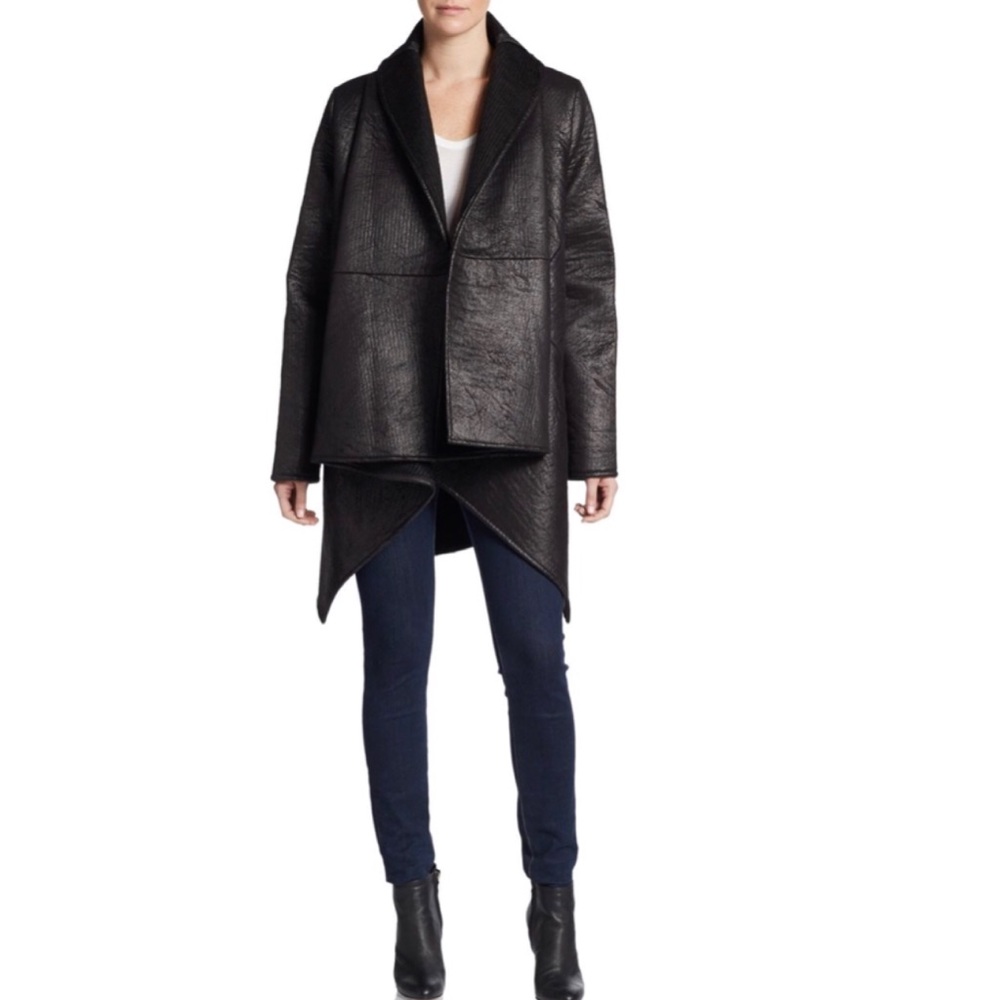 CATHERINE MALANDRINO |  Black Faux Leather Jacket